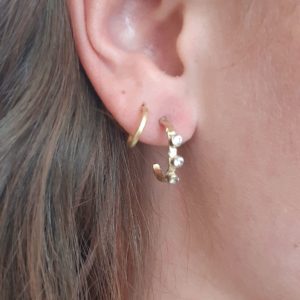 Altair 3 diamond gold hoop earrings